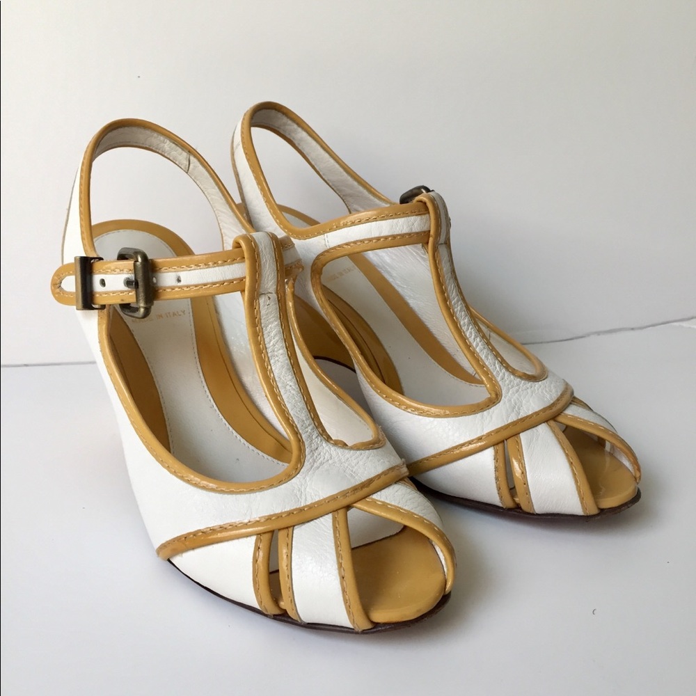FENDI T-STRAP WEDGE SANDALS